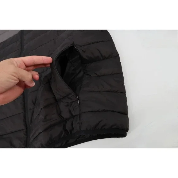 True Religon‎ Jacket Mens XXL Black Light Puffer Quilted Full Zip Size 2XL
